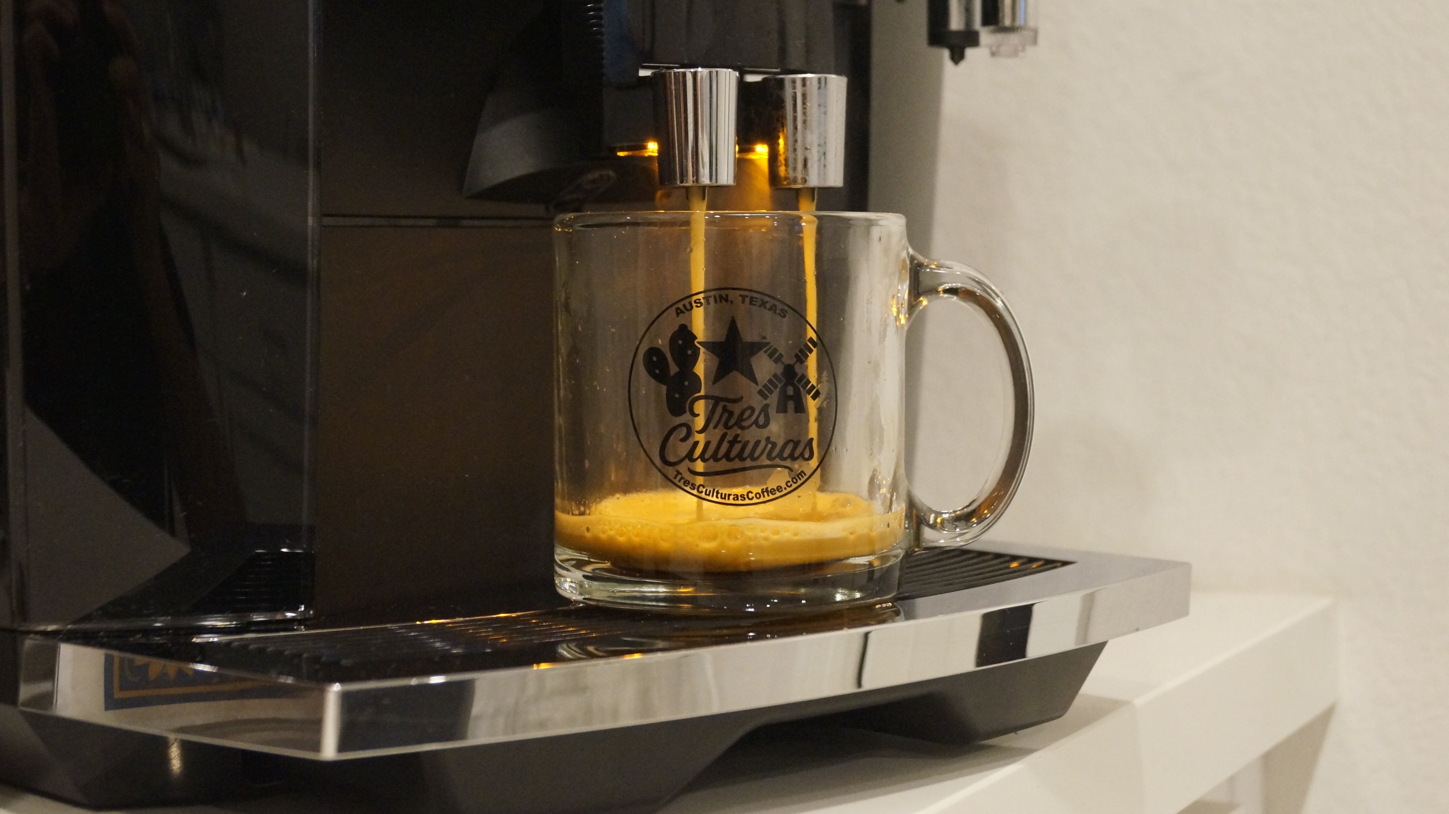 The Tres Culturas Glass Coffee Mug (ideal for Aeropress)