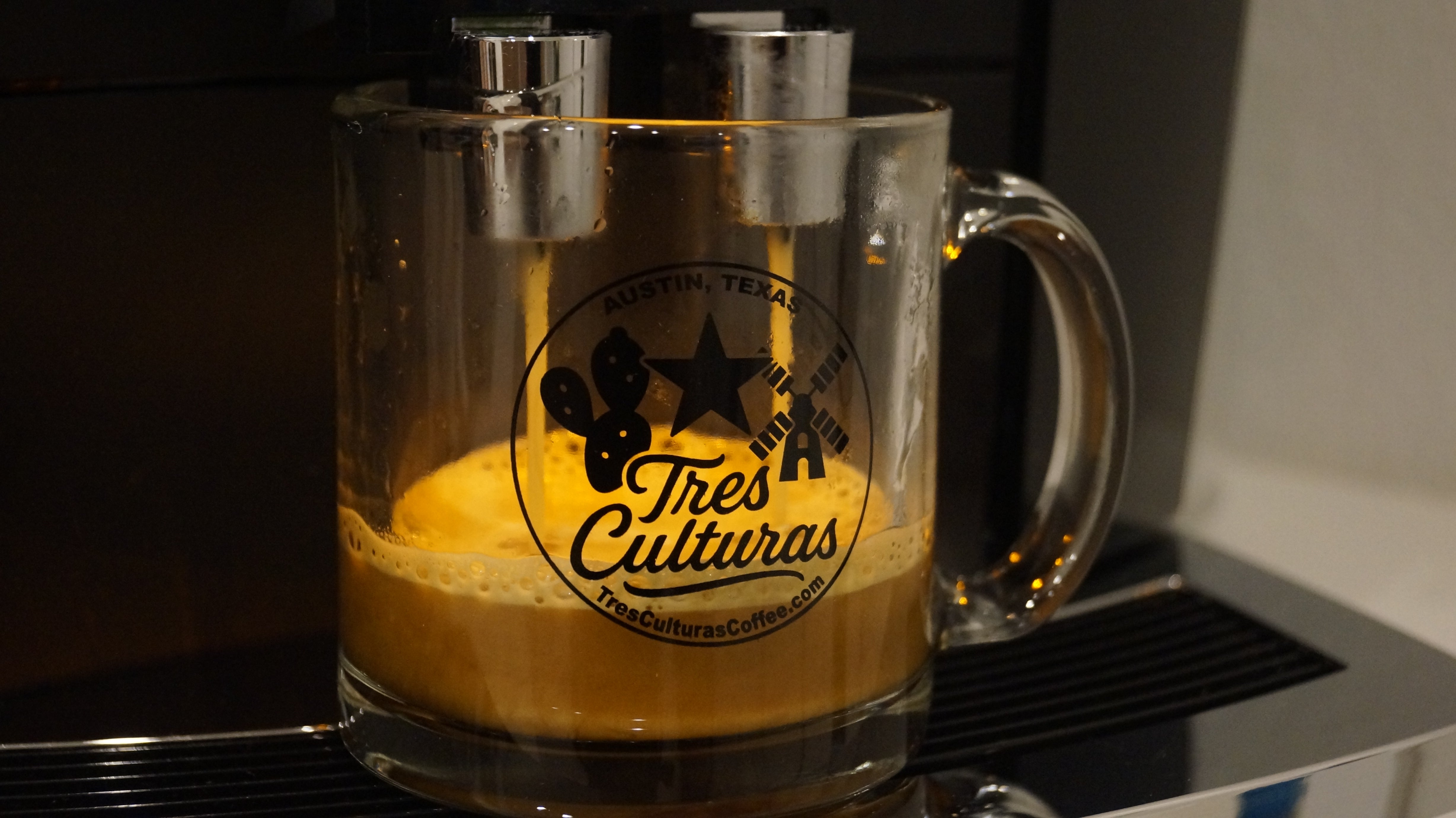 The Tres Culturas Glass Coffee Mug (ideal for Aeropress)