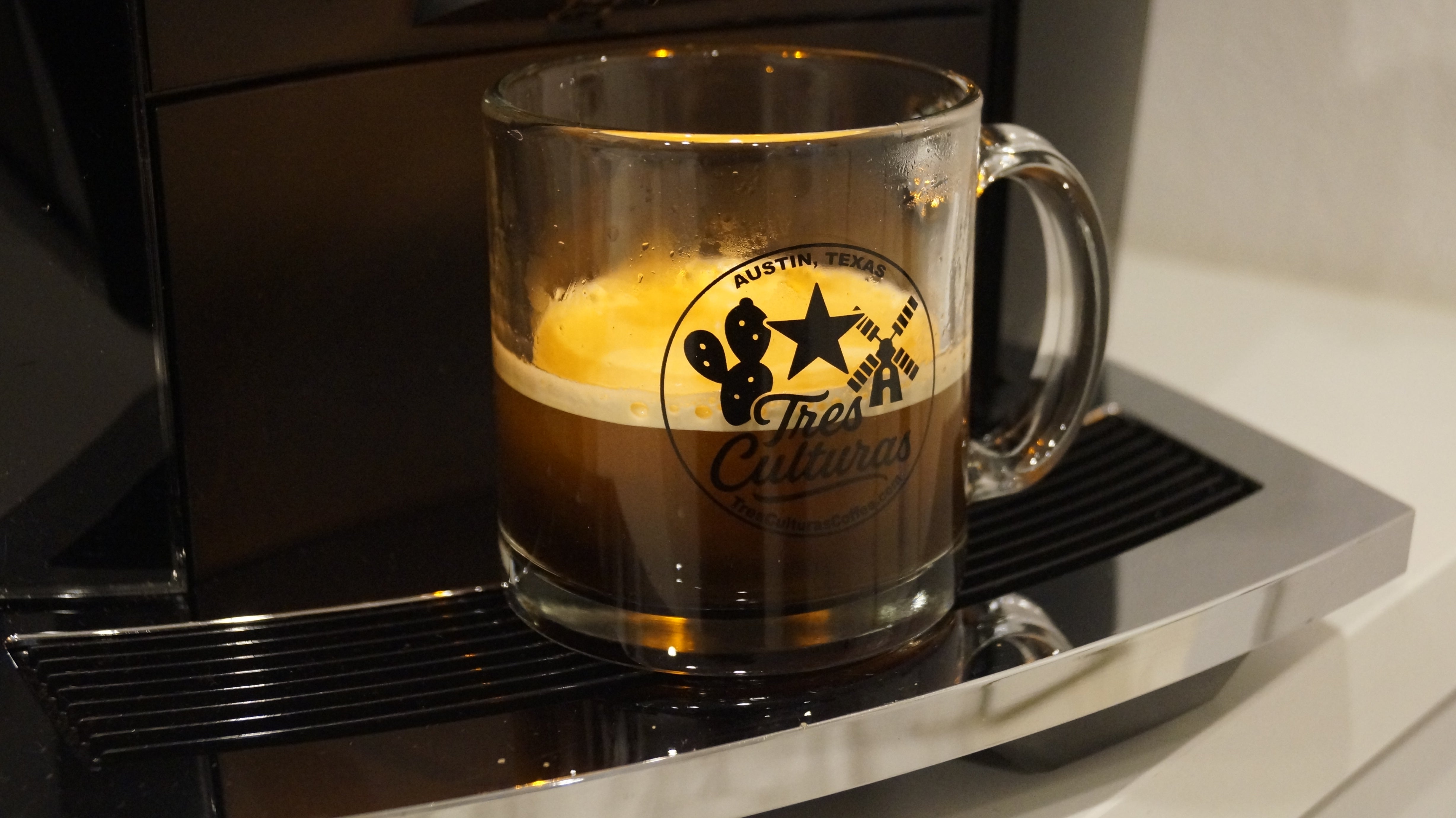 The Tres Culturas Glass Coffee Mug (ideal for Aeropress)